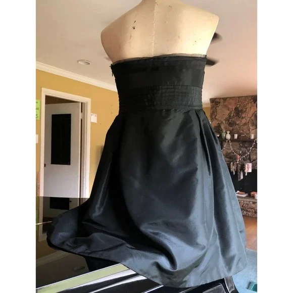 Black Vivienne Tam Silk Taffeta Statement Flower Strapless Cocktail Dress 6 - Picture 8 of 12